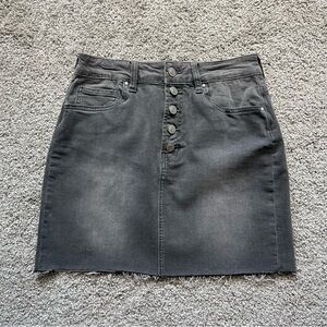 Grey Denim Button Down Skirt